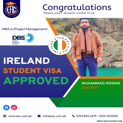 Congrats Muhammad Noman on getting Irish Study Visa